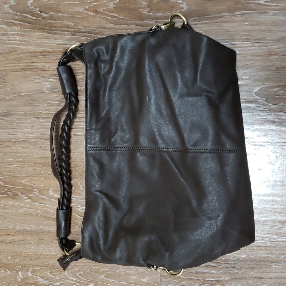 NWT Lavish Shoulder Bag in Coffee Braided Strap Hobo Bohemian Casual New